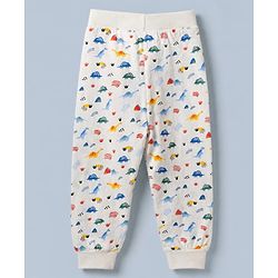 Babyhug Cotton Knit Full Length Jogger Fit Lounge Pant With Animal Print Pack of 3 - Red White