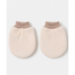Babyhug Fur Knit Footed Romper with Full Sleeves and Car Patch in Cream
