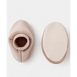 Babyhug Fur Knit Footed Romper with Full Sleeves and Car Patch in Cream