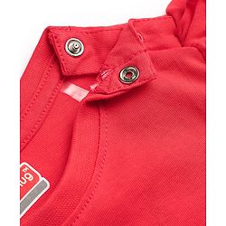 Babyhug 100% Cotton Knit Full Sleeves T-Shirt with Daddy's Little Butterfly Print - Red