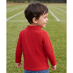 Babyhug Knit Full Sleeves Polo T-Shirt with Speed Racer 9 Print - Red