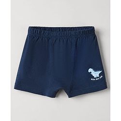 Babyhug 100% Cotton Knit Briefs with Dino & Stripes Print in Navy Blue & White Pack of 3