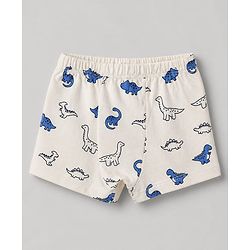 Babyhug 100% Cotton Knit Briefs with Dino & Stripes Print in Navy Blue & White Pack of 3