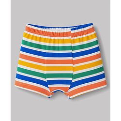 Babyhug 100% Cotton Single Jersey Knit Striped & JCB Printed Trunks Pack of 3 - Blue
