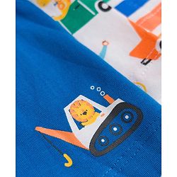 Babyhug 100% Cotton Single Jersey Knit Striped & JCB Printed Trunks Pack of 3 - Blue