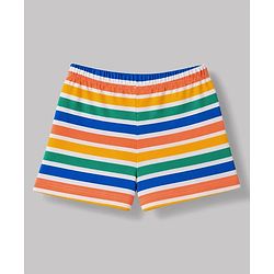 Babyhug 100% Cotton Single Jersey Knit Striped & JCB Printed Trunks Pack of 3 - Blue