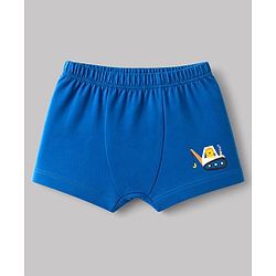 Babyhug 100% Cotton Single Jersey Knit Striped & JCB Printed Trunks Pack of 3 - Blue