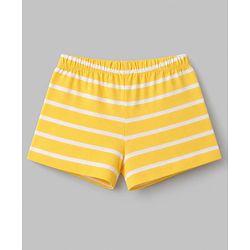 Babyhug 100% Cotton Single Jersey Knit Briefs With Animal Print & Stripes Pack of 3- Yellow, White & Green