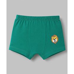 Babyhug 100% Cotton Single Jersey Knit Briefs With Animal Print & Stripes Pack of 3- Yellow, White & Green