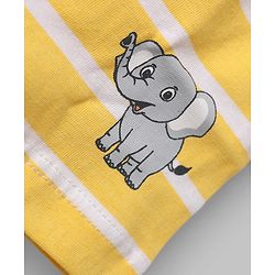 Babyhug 100% Cotton Single Jersey Knit Briefs With Animal Print & Stripes Pack of 3- Yellow, White & Green