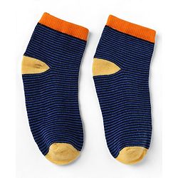 Cute Walk by Babyhug Knit Socks with Vehicles & Star Print Pack of 3 in Blue & Black