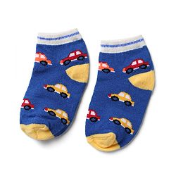 Cute Walk by Babyhug Knit Socks with Vehicles & Star Print Pack of 3 in Blue & Black