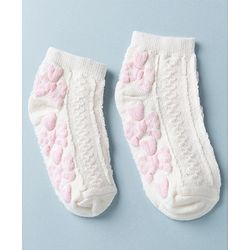 Cute Walk by Babyhug Knit Anti Bacterial Ankle Length Anti Skid Socks With Bow Design Pack of 3 - White