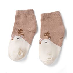Cute Walk By Babyhug Poly Blends Knit Anti Bacterial Ankle Length Embroided Socks With Flower Design Pack of 3 - Sea Green, Light Peach & Off White