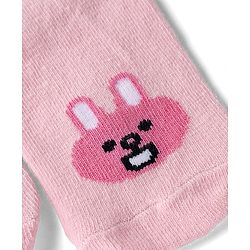 Cutewalk By Babyhug Cotton Mix Knit Anti-Bacterial Ankle Length Socks with Bunny Print in Pink