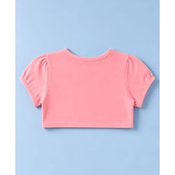 Babyhug Cotton Single Jersey Knit Half Sleeves Floral Printed Frock with Shrug - Pink