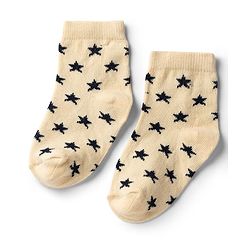 Cute Walk by Babyhug Non Terry Knit Anti-bacterial Ankle Length Striped Socks With Star Design Pack of 3 - Black & Beige