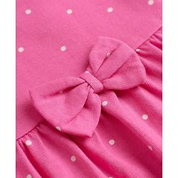 Babyhug Single Jersey Knit Frocks with Half Sleeves and Dots Print Pack of 2 in Peach & Pink