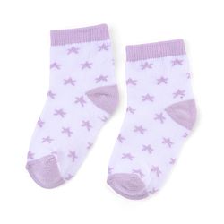 Cute Walk by Babyhug Knit Anti-Bacterial Ankle Length Striped Socks With Star Design Pack of 5 - White & Lilac