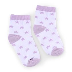Cute Walk by Babyhug Knit Anti-Bacterial Ankle Length Striped Socks With Star Design Pack of 5 - White & Lilac