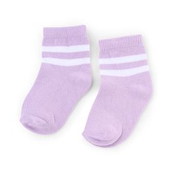 Cute Walk by Babyhug Knit Anti-Bacterial Ankle Length Striped Socks With Star Design Pack of 5 - White & Lilac
