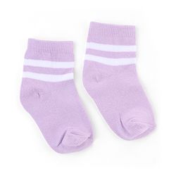 Cute Walk by Babyhug Knit Anti-Bacterial Ankle Length Striped Socks With Star Design Pack of 5 - White & Lilac