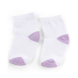 Cute Walk by Babyhug Knit Anti-Bacterial Ankle Length Striped Socks With Star Design Pack of 5 - White & Lilac