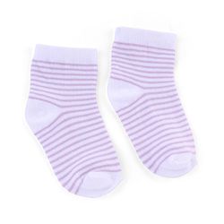 Cute Walk by Babyhug Knit Anti-Bacterial Ankle Length Striped Socks With Star Design Pack of 5 - White & Lilac
