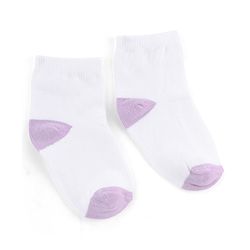 Cute Walk by Babyhug Knit Anti-Bacterial Ankle Length Striped Socks With Star Design Pack of 5 - White & Lilac