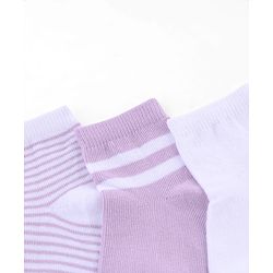 Cute Walk by Babyhug Knit Anti-Bacterial Ankle Length Striped Socks With Star Design Pack of 5 - White & Lilac