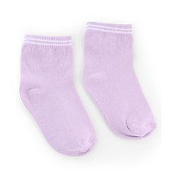 Cute Walk by Babyhug Knit Anti-Bacterial Ankle Length Striped Socks With Star Design Pack of 5 - White & Lilac
