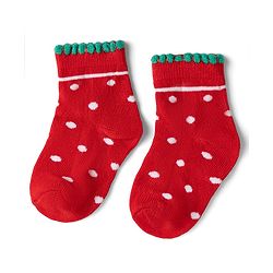 Cute Walk By Babyhug Knit Anti-Bacterial Ankle Length Socks With Polka Dots & Strawberry Print Pack of 5 - Pink
