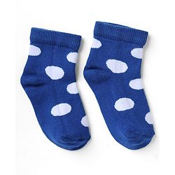 Cutewalk By Babyhug Knit Ankle Length Antibacterial Socks With Polka Dot Design Pack of 5 - Red Yellow Blue Black Sky Blue