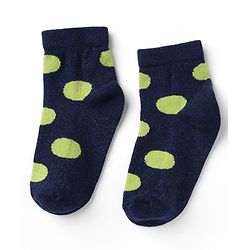 Cutewalk By Babyhug Knit Ankle Length Antibacterial Socks With Polka Dot Design Pack of 5 - Red Yellow Blue Black Sky Blue