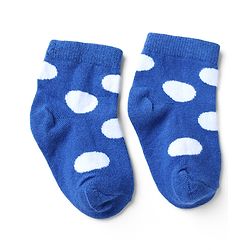 Cutewalk By Babyhug Knit Ankle Length Antibacterial Socks With Polka Dot Design Pack of 5 - Red Yellow Blue Black Sky Blue