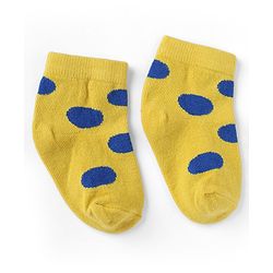 Cutewalk By Babyhug Knit Ankle Length Antibacterial Socks With Polka Dot Design Pack of 5 - Red Yellow Blue Black Sky Blue