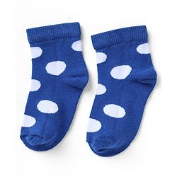 Cutewalk By Babyhug Knit Ankle Length Antibacterial Socks With Polka Dot Design Pack of 5 - Red Yellow Blue Black Sky Blue