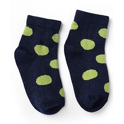 Cutewalk By Babyhug Knit Ankle Length Antibacterial Socks With Polka Dot Design Pack of 5 - Red Yellow Blue Black Sky Blue