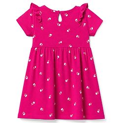 Babyhug Single Jersey Knit Frock and Bloomer with Half Sleeves and Floral Print - Pink