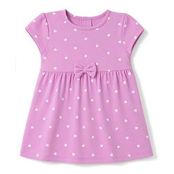 Babyhug Single Jersey Knit Half Sleeves Frocks with Floral & Hearts Print & Bow Applique Pack of 2 - Yellow & Pink