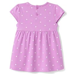 Babyhug Single Jersey Knit Half Sleeves Frocks with Floral & Hearts Print & Bow Applique Pack of 2 - Yellow & Pink