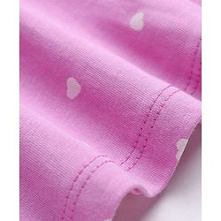 Babyhug Single Jersey Knit Half Sleeves Frocks with Floral & Hearts Print & Bow Applique Pack of 2 - Yellow & Pink