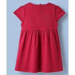 Babyhug Single Jersey Knit Frocks with Half Sleeves and Butterfly Print in Red & White Pack of 2