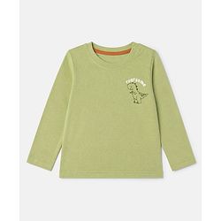 Babyhug 100% Cotton Knit Full Sleeves Striped T-Shirts with Roarsome Dinosaur & Ding Buddies Text Print Pack of 3 - Light Green Off White Yellow