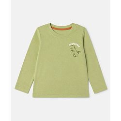 Babyhug 100% Cotton Knit Full Sleeves Striped T-Shirts with Roarsome Dinosaur & Ding Buddies Text Print Pack of 3 - Light Green Off White Yellow