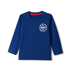Babyhug 100% Cotton Knit Full Sleeves Striped T-Shirts with Boston Print Pack of 3 - Red Navy Blue