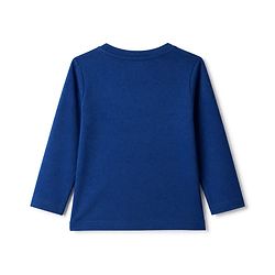 Babyhug 100% Cotton Knit Full Sleeves Striped T-Shirts with Boston Print Pack of 3 - Red Navy Blue