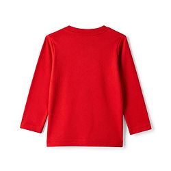 Babyhug 100% Cotton Knit Full Sleeves Striped T-Shirts with Boston Print Pack of 3 - Red Navy Blue