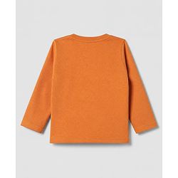 Babyhug 100% Cotton Knit Full Sleeves Tshirts With Daddy Is My Hero Print Pack Of 3 - Navy Blue Mustard & Orange