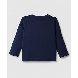 Babyhug 100% Cotton Knit Full Sleeves Tshirts With Daddy Is My Hero Print Pack Of 3 - Navy Blue Mustard & Orange
